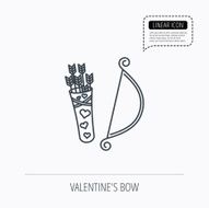Amour arrows with bow icon Cupid love symbol N6