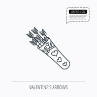 Cupid arrows icon Love weapon sign N6