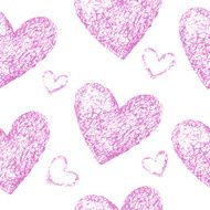 Pink hearts seamless pattern