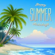 summer landscape with the tropical coast