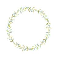 Hand drawn watercolor flower wreath N6