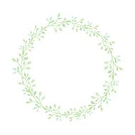 Hand drawn watercolor flower wreath N7