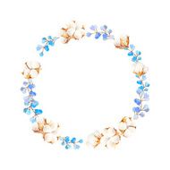 Hand drawn watercolor flower wreath N8