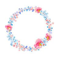 Hand drawn watercolor flower wreath N10