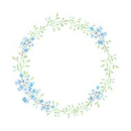 Hand drawn watercolor flower wreath N12