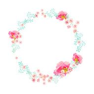 Hand drawn watercolor flower wreath N13