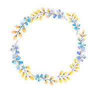 Hand drawn watercolor flower wreath N14