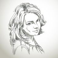 Vector portrait of attractive woman illustration female