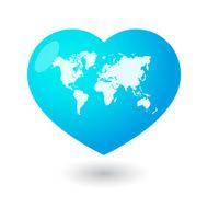 Heart with a world map