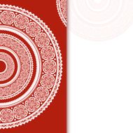 Invitation decoration on red background with lace ornament N2