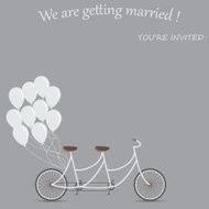 invitation card for the wedding tandem bike two