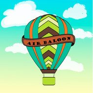 Vintage hot air balloon in the sky vector N3