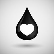 Oil drop icon with a heart