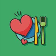 valentine's day meal icon