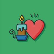 valentine's day candle icon