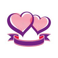 Valentines day conceptual illustration  two loving hearts N2