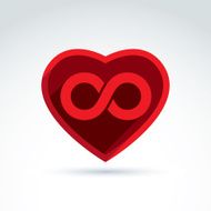 Forever love concept with heart and infinity symbol vector