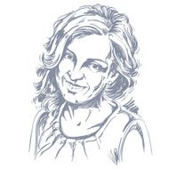 Portrait of delicate good-looking woman black and white vector N2