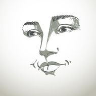 Portrait of delicate good-looking dreamy still woman black