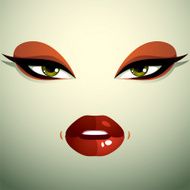 Emotional expression on the face of cute girl Beautiful