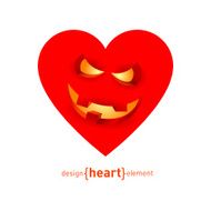 Abstract design element heart with smile