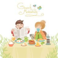 Couple in love having breakfast N2