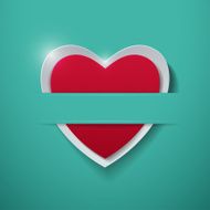 Paper Heart on Turquoise Background