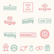 Wedding set icons and logos N2