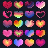 set of multicolored hearts