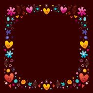 hearts and flowers frame