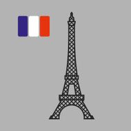 Eiffel Tower Attraction of Paris Vector illustration Fflag