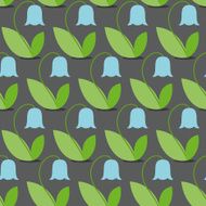 Blue bells seamless pattern Flowers Vector background Retro fa N2