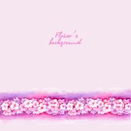 Watercolor Pink Flower Vector Borderters N2