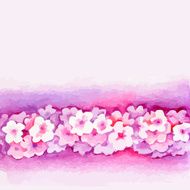 Watercolor Pink Flower Vector Borderters N3