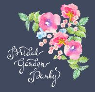 Invitation card for weddinng with watercolour flowers N2