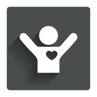 Fans love icon Man raised hands up sign N2