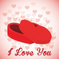 Romantic love design with red hearts N2