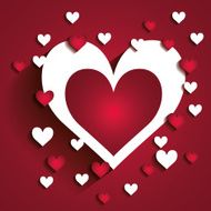 Romantic love design with red hearts N3