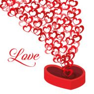 Romantic love design with red hearts N5