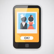 wedding photo flat icon with long shadow eps10 N10