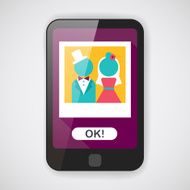 wedding photo flat icon with long shadow eps10 N11
