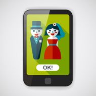 wedding couple flat icon with long shadow eps10 N17