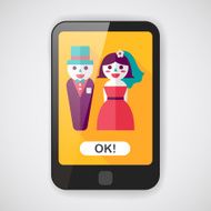 wedding couple flat icon with long shadow eps10 N18