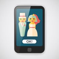 wedding couple flat icon with long shadow eps10 N19