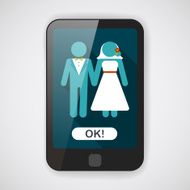 wedding couple flat icon with long shadow eps10 N20