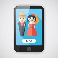 wedding couple flat icon with long shadow eps10 N21