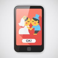 wedding couple flat icon with long shadow eps10 N23