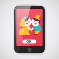 wedding couple flat icon with long shadow eps10 N24