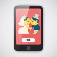 wedding couple flat icon with long shadow eps10 N25