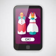 wedding couple flat icon with long shadow eps10 N31
